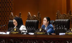 Ketua DPR Puan Maharani usai rapat paripurna di Kompleks Parlemen, Senayan, Jakarta, Kamis (27/8). (Dokumentasi DPR).
