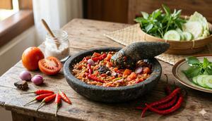 Cara Membuat Sambal Terasi Tomat (Foto: Gemini AI)