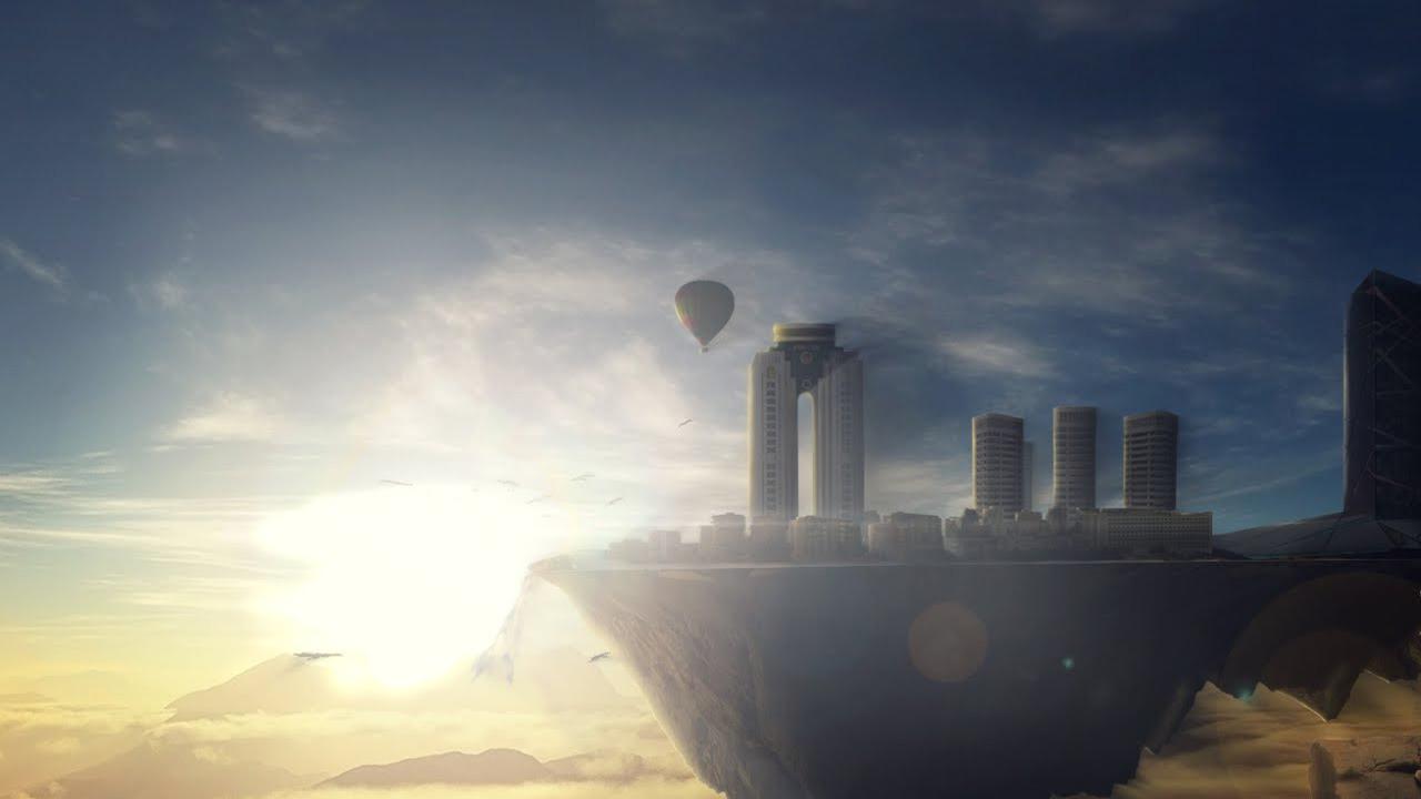 Ilustrasi kota melayang