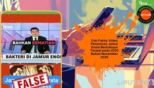 Cek Fakta video penemuan jamur enoki berbahaya