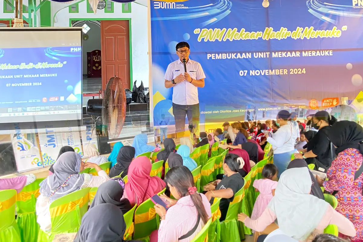 PT Permodalan Nasional Madani (PNM) kembali memperluas jangkauan layanan pembiayaan di wilayah tertinggal, terdepan, dan terluar (3T) untuk ibu-ibu pelaku usaha ultra mikro dengan meresmikan unit Mekaar baru di Merauke, Papua Selatan (Istimewa)