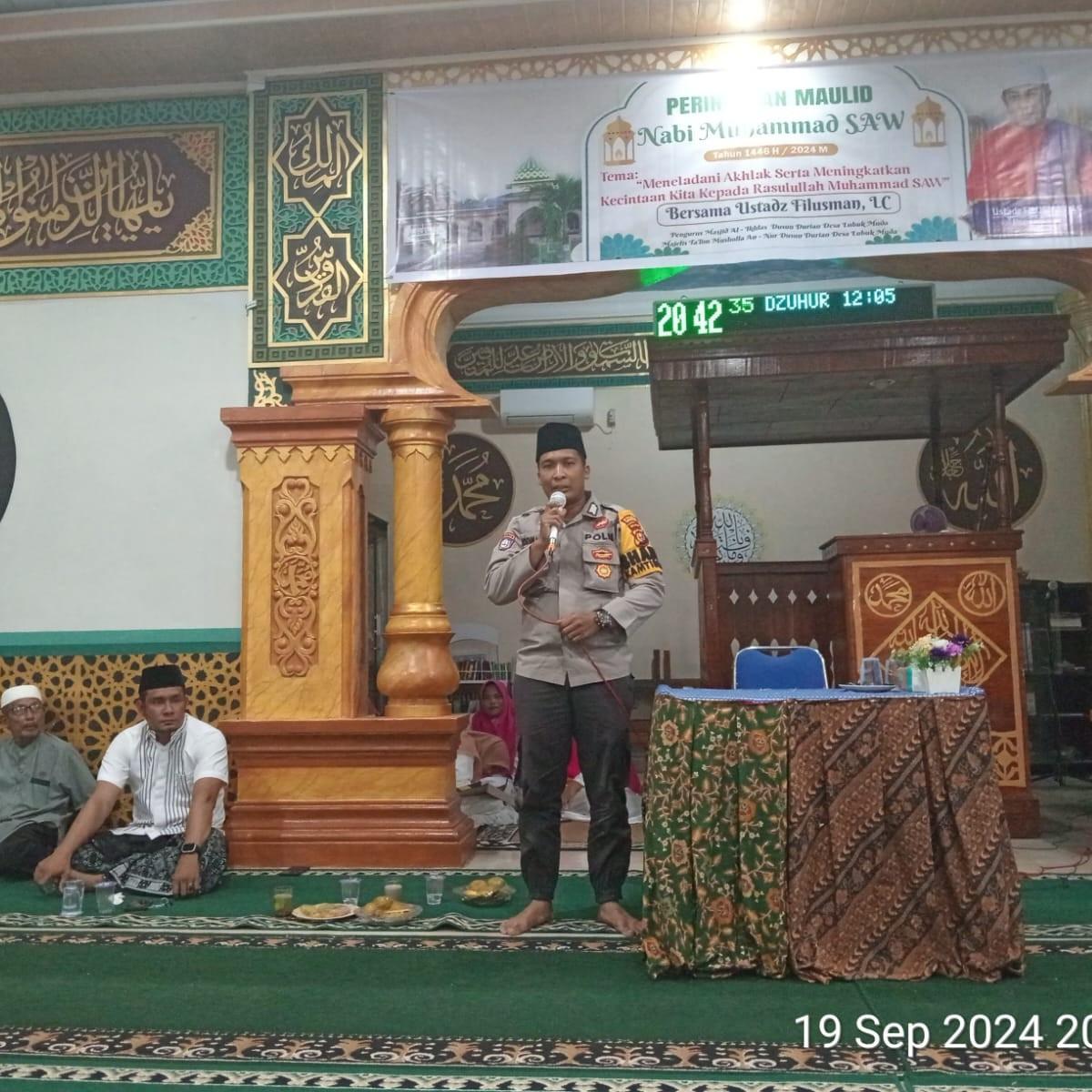 Bhabinkamtibmas Bengkalis Hadiri Acara Maulid Nabi