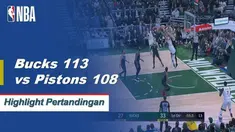 Giannis membukukan 15 poin, 8 rebound, dan 7 assist untuk Bucks saat mereka menang atas Pistons, 121-98.