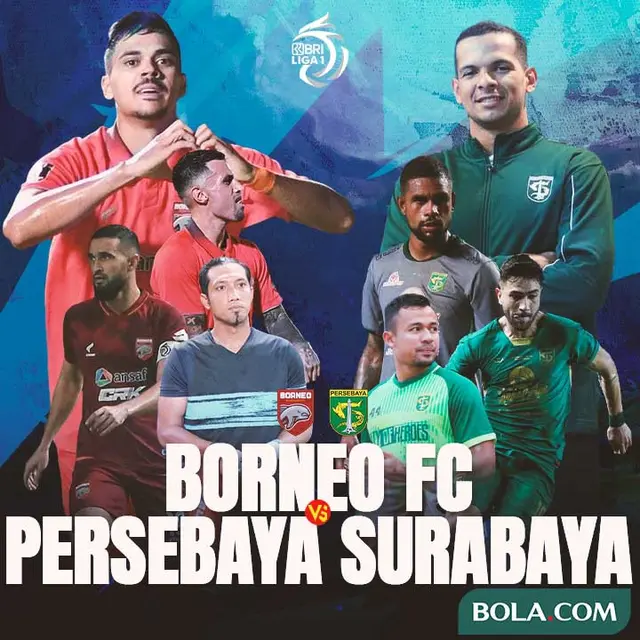 Duel Antarlini Borneo FC Samarinda Vs Persebaya di BRI Liga 1 Lini