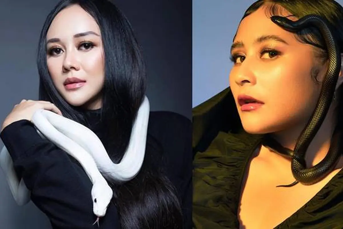 7 Pemotretan Seleb Wanita dengan Ular Ini Bikin Ngeri