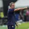 Pelatih Barcelona, Hansi Flick, bereaksi dalam laga persahabatan antara Barcelona dan FC Seoul di Stadion Piala Dunia Seoul, Seoul, Korea Selatan, Kamis, 31 Juli 2025. (AP Photo/Ahn Young-joon)