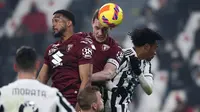 Juventus harus puas bermain imbang 1-1 kontra Torino pada laga pekan ke-26 Serie A di Allianz Stadium, Sabtu (19/2/2022) dini hari WIB. (Spada/LaPresse via AP)