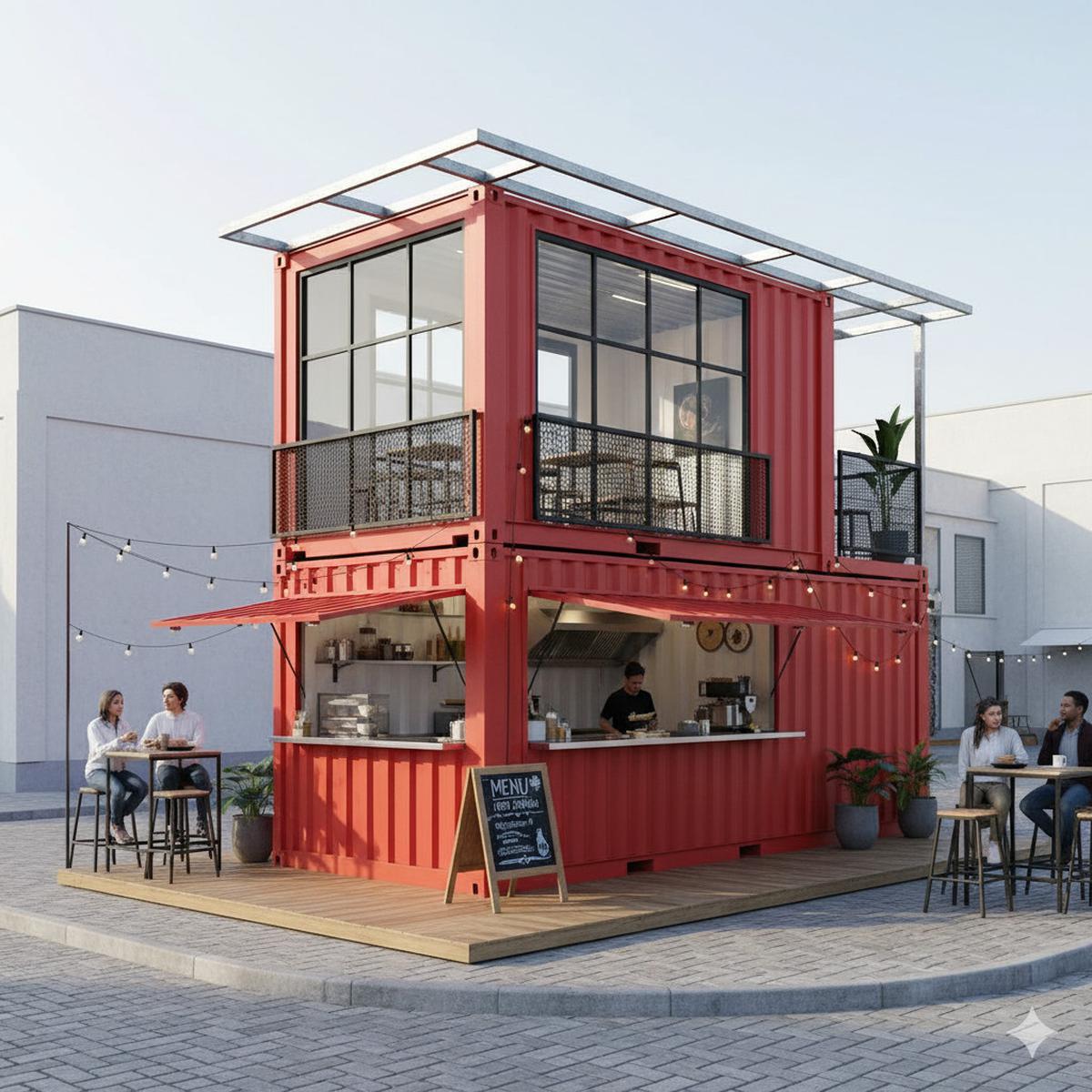 Desain Warung Jualan Kontainer dari Baja Ringan