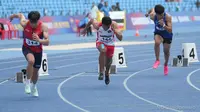 Lalu Muhammad Zohri batal tampil di nomor andalannya lari 100 meter pada SEA Games 2023 karena cedera. (dok NOC Indonesia)