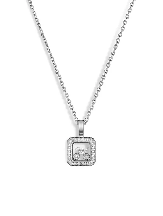 Sebagai bagian dari perayaan tahun ini, Chopard memperkenalkan desain terbaru dalam koleksi Happy Diamonds Icons, sebuah seri liontin yang memadukan gerakan, emosi, dan kegembiraan dalam desainnya.  [Dok/Chopard].