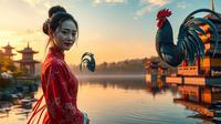 water rooster chinese zodiac ©Ilustrasi dibuat AI