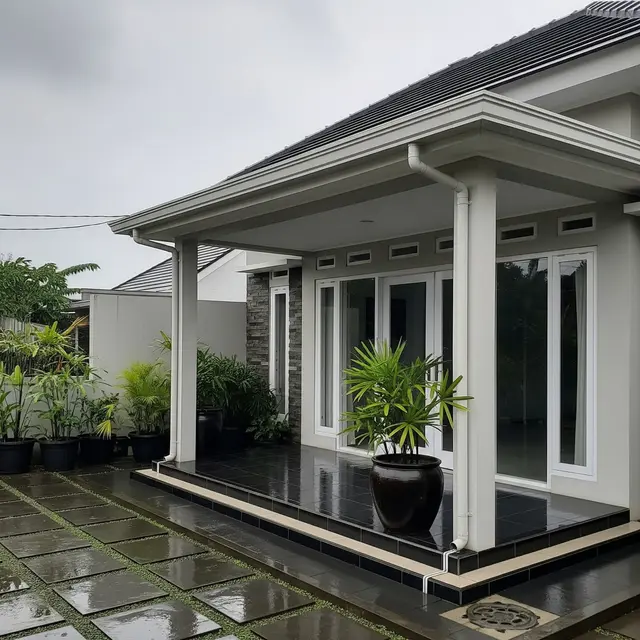 9 Desain Teras Rumah Tetap Kering saat Hujan
