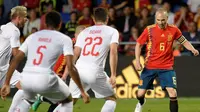 Timnas Spanyol ditahan 1-1 Swiss pada laga persahabatan di Estadio de la Ceramica, Villarreal, Minggu (3/6/2018) waktu setempat.