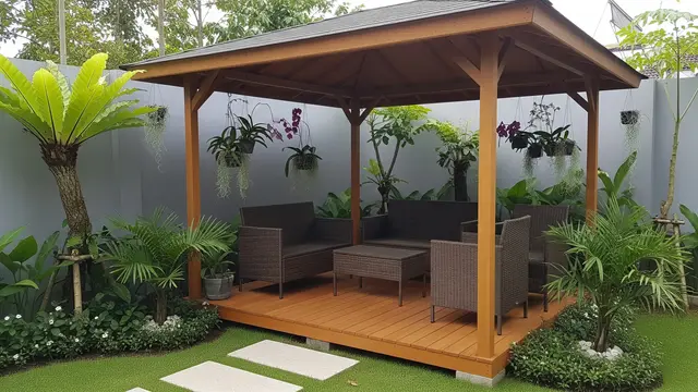 Inspirasi Gazebo Mini untuk Halaman Belakang Rumah (AI)