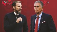 Piala Dunia 2022 - Duel Pelatih Gareth Southgate Vs Carlos Queiroz&nbsp;(Bola.com/Bayu Kurniawan Santoso)