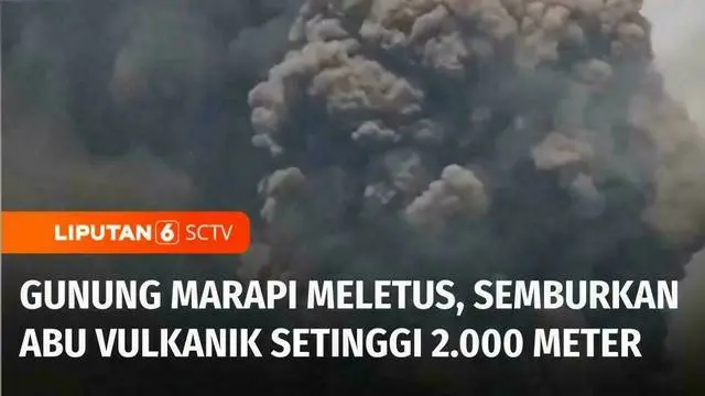 Gunung Marapi di Sumatra Barat kembali erupsi Kamis siang. Gunung Marapi mengeluarkan semburan abu vulkanik hingga ketinggian 2.000 meter dari puncak gunung.
