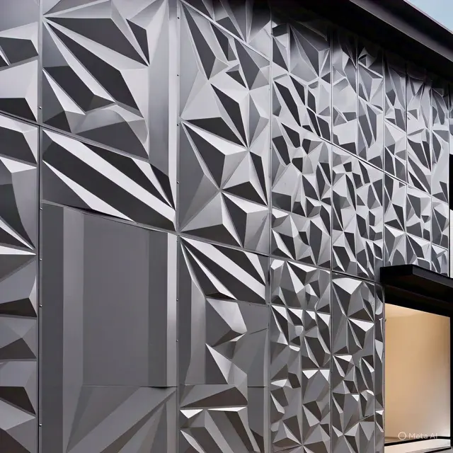 Lisplang Aluminium Berpola Geometris: Futuristik & Minimalis