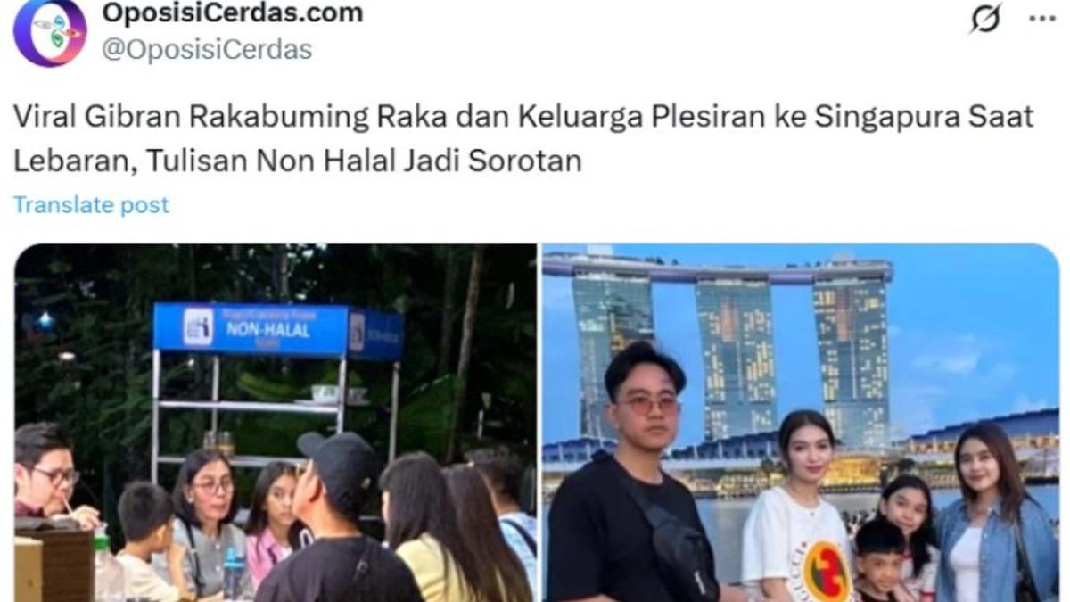 Beredar Foto Keluarga Gibran Rakabuming Diduga Libur Lebaran di Singapura, Tempat Makannya Disorot Warganet