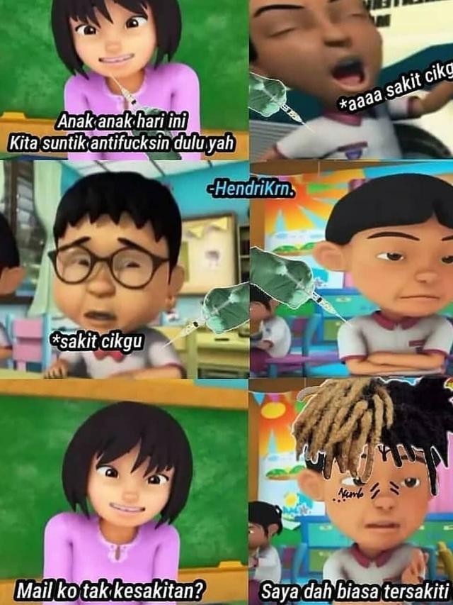 6 Meme Upin dan Ipin Bersama Teman-teman Ini Kocak Bikin Nyengir