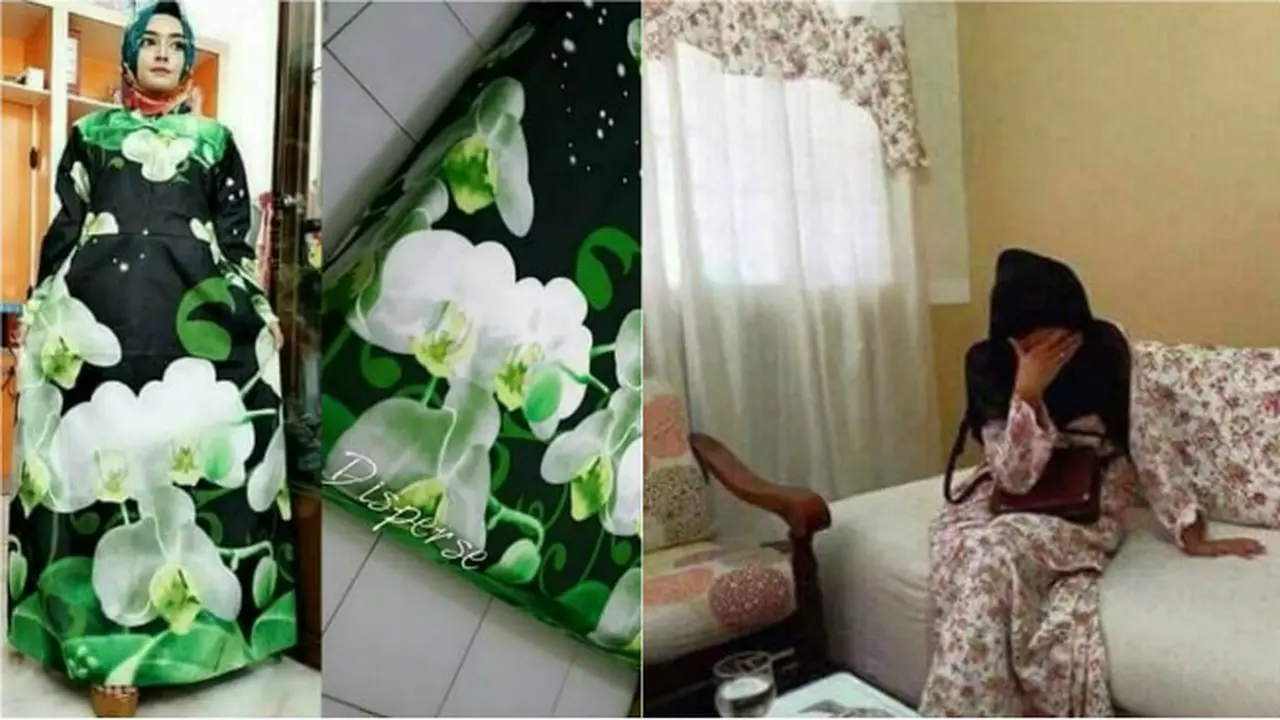 Beberapa orang ini mengenakan pakaian yang ternyata mirip dengan motif benda di sekitarnya seperti gorden maupun sprei.