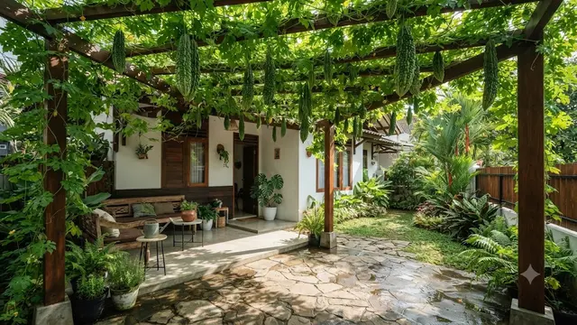 Ide Pergola dari Tanaman Sayur Rambat