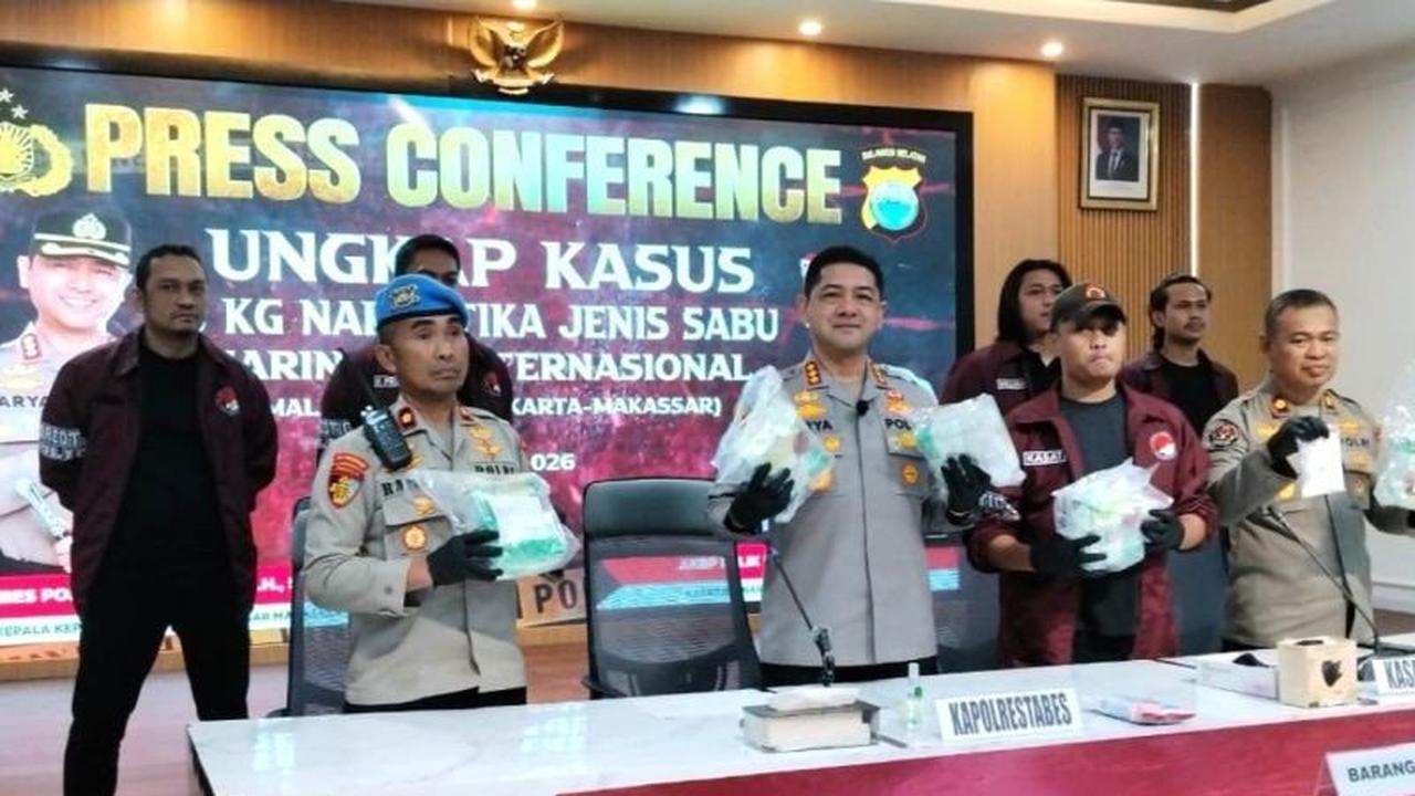 Polrestabes Makassar Sita 6 Kg Sabu Jaringan Internasional, 7 Tersangka Dibekuk