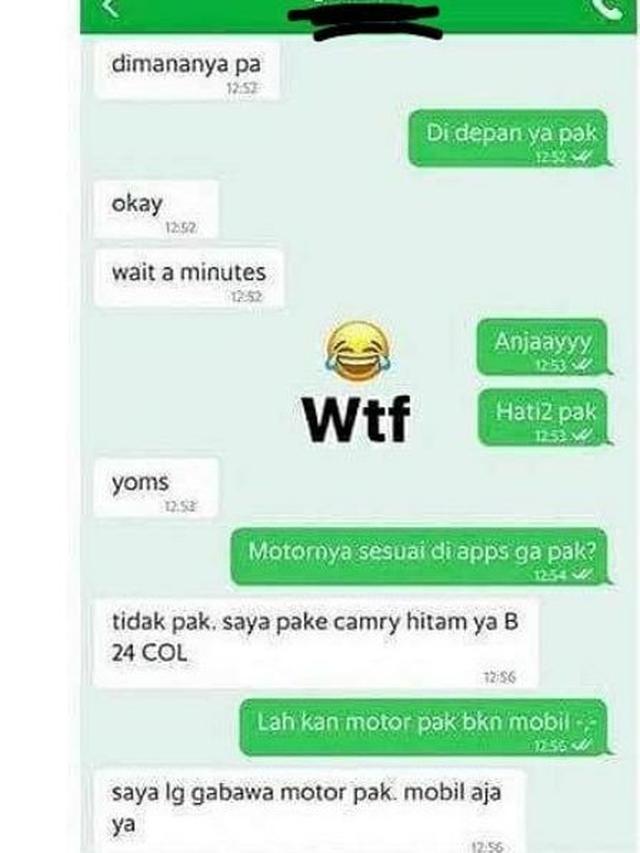 Chat driver ojol dan penumpang