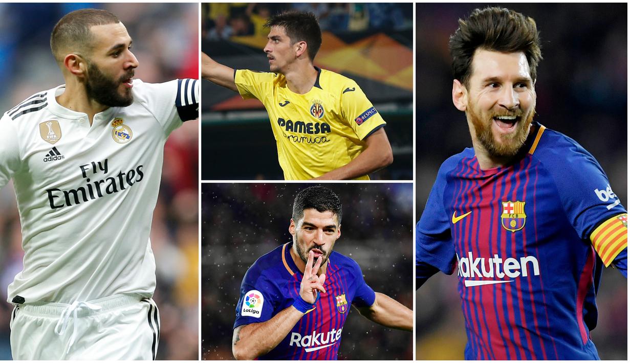 Berikut ini daftar topskor sementara La Liga Spanyol. Lionel Messi di posisi puncak dengan koleksi 19 gol sementara Striker Real Madrid, Karim Benzema di urutan kedua dengan 14 gol.