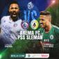 BRI Liga 1 - Duel Pemain - Arema FC Vs PSS Sleman - Carlos Fortes Vs Wander Luiz (Bola.com/Lamya Dinata/Adreanus Titus)