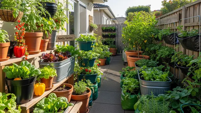 Desain Taman Pangan Keluarga dengan Buah dan Sayur di Halaman Sempit/Gemini AI