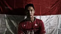 Atlet Bulutangkis Indonesia, Jonatan Christie salah satu andalan Indonesia pada SEA Games 2017 usai berlatih di Cipayung, Jakarta Timur, Senin (14/8/2017). Jonatan turun pada nomor tunggal putra. (Bola.com/Nicklas Hanoatubun)