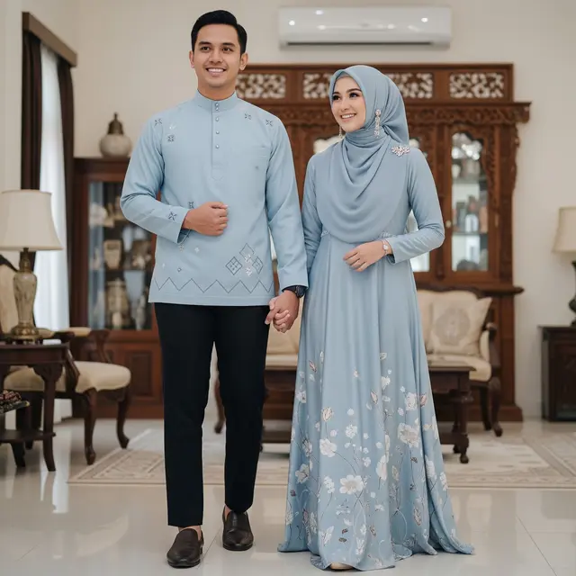 Baju Lebaran Keluarga Muda Cocok untuk Silaturahmi ke Mertua (Gemini AI)