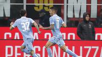 Selebrasi Pemain Lazio saat mengalahkan AC Milan (AP)