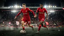 Ilustrasi Florian Wirtz dan Alexander Isak, Liverpool. (Bola.com/AI)