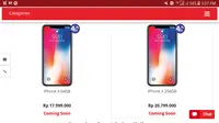 Harga iPhone X resmi di Indonesia (Sumber: Erafone.com)