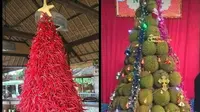 6 Kreasi Pohon Natal Dari Buah dan Sayur Ini Unik Banget (Twitter/imvltn/txtdarigajelas)
