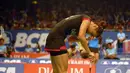 Peraih medali emas SEA Games 2013 di Myanmar itu harus mengakui keunggulan pemain asal Thailand Busanan Ongbumrupan dengan rubber games 21-15, 14-21, 9-21, Jakarta, Rabu (18/6/2014) (Liputan6.com/Miftahul Hayat) 