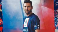 Lionel Messi dengan seragam kandang PSG musim 2022/2023. (PSG)