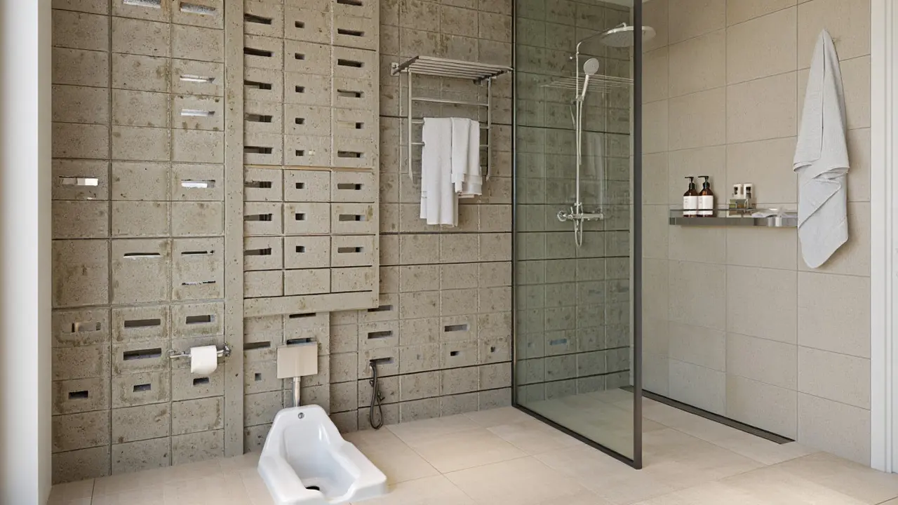 Kamar mandi modern kloset jongkok (Foto: Reve Art AI)