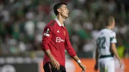 Namun Cristiano Ronaldo masih belum mampu menemukan ketajamannya dalam laga melawan Omonia Nicosia. (AFP)