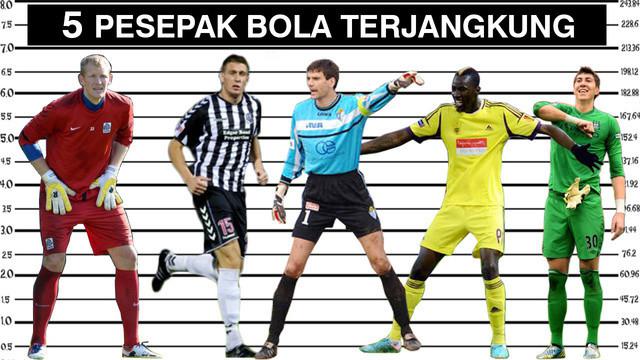 Video lima pemain sepak bola tertinggi di dunia versi bola.com, salah satunya Kristof van Hout pemain asal Belgia ini memiliki tinggi 208 cm.