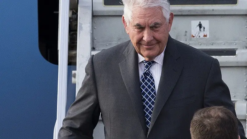 Menteri Luar Negeri Amerika Serikat Rex Tillerson saat tiba di Moskow, Rusia (Ivan Sekretarev/AP)