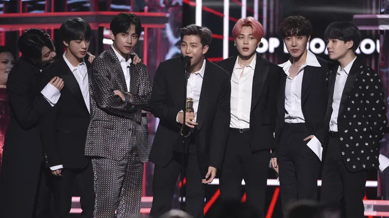 BTS di Billboard Music Awards 2019 (Photo by Chris Pizzello/Invision/AP)