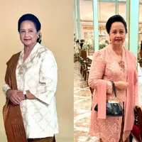 Devi terlihat elegan dengan pilihan kebaya kutubaru brokat berwarna pink fuchsia. Dipermanis dengan bros dan obi tenun. [@ pandjaitandevi]