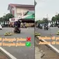 Jualan es kelapa muda di tengah jalan (Sumber: TikTok/kepoya311)