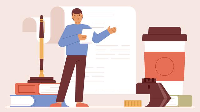 Ilustrasi menulis majas hiperbola