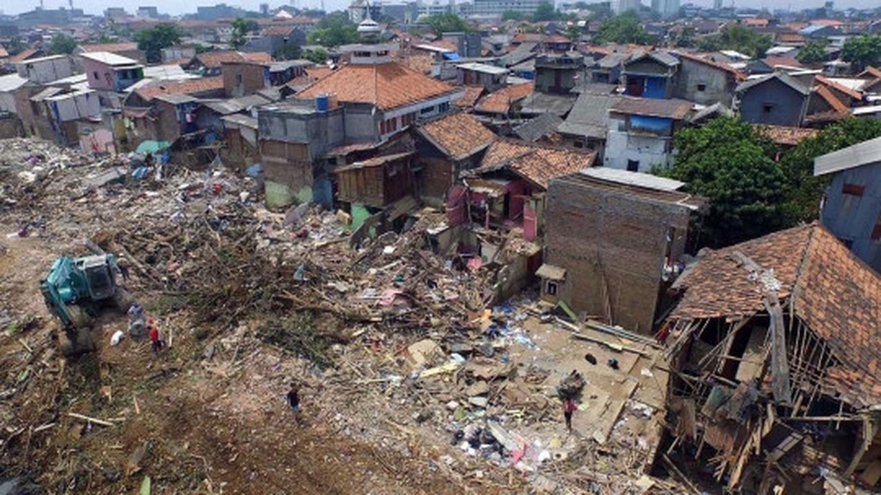 Beginilah pemandangan udara Kampung Pulo usai digusur