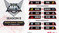 Jadwal dan Live Streaming MPL Season 8 Pekan Pertama Eksklusif di Vidio, 13-15 Agustus 2021