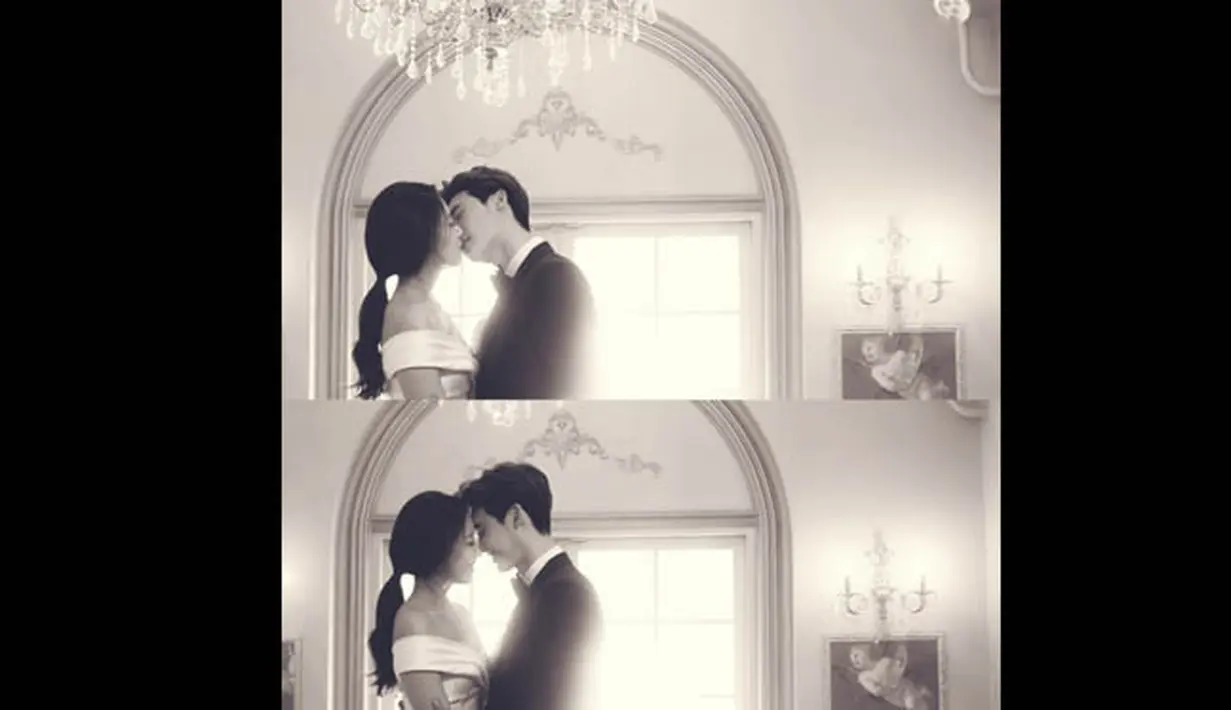Lee Jong Suk terlihat enggan melepaskan pelukan dari Park Shin Hye karena terlalu bahagia. (dramafever.com)