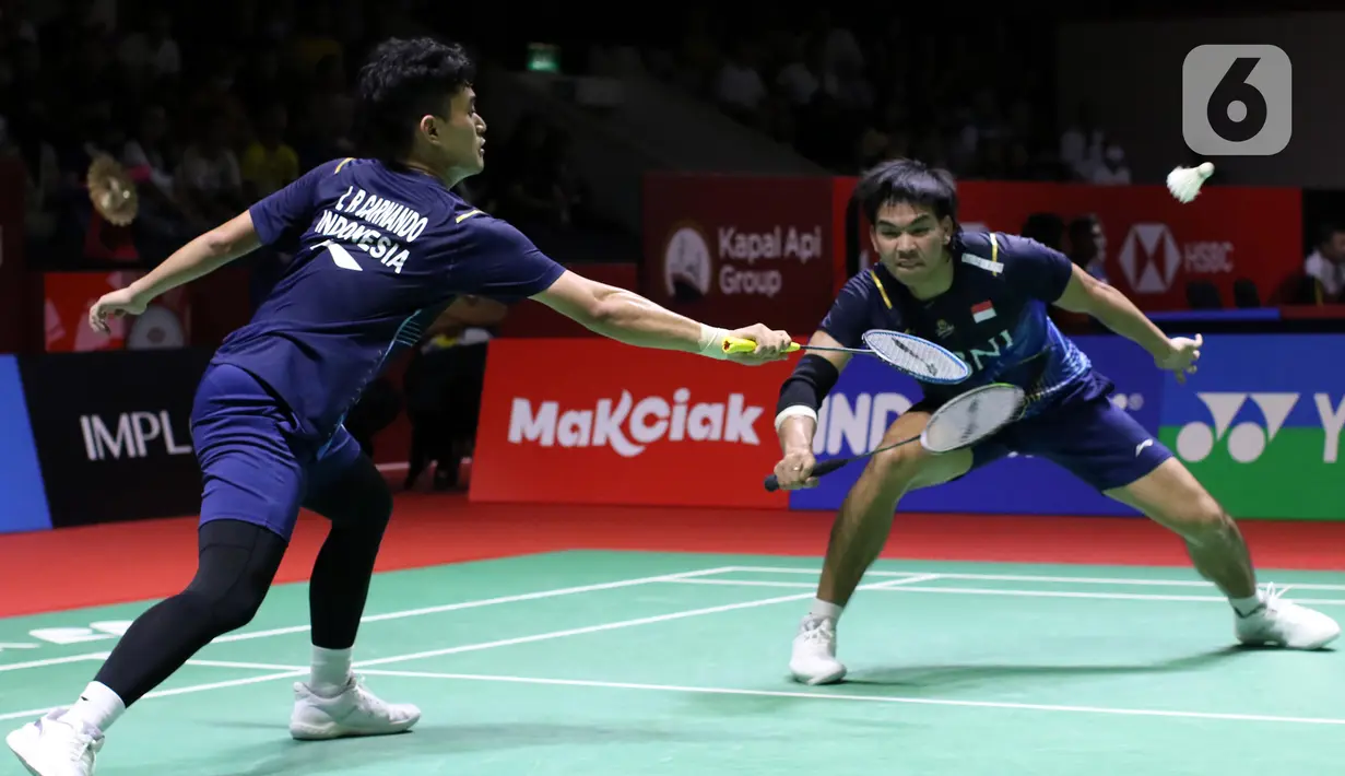 The Babies mengalahkan ganda Malaysia dua gim langsung.  (Liputan6.com/Helmi Fithriansyah)